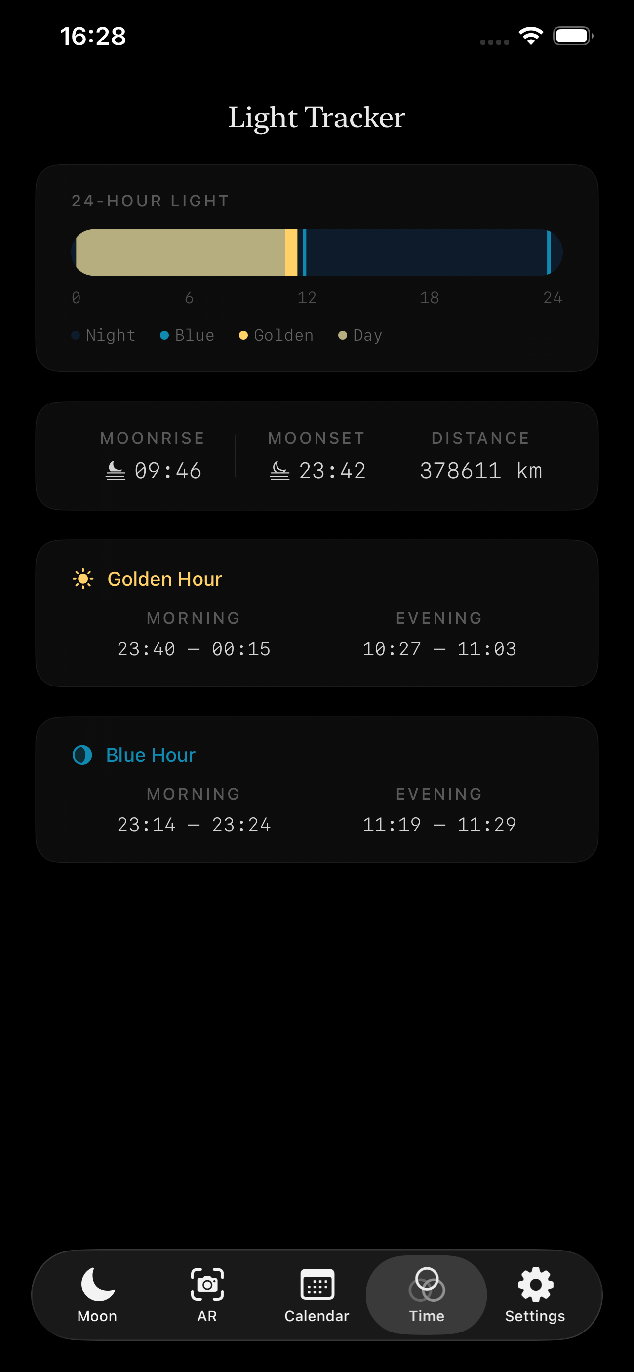 Golden Hour & Blue Hour Tracker